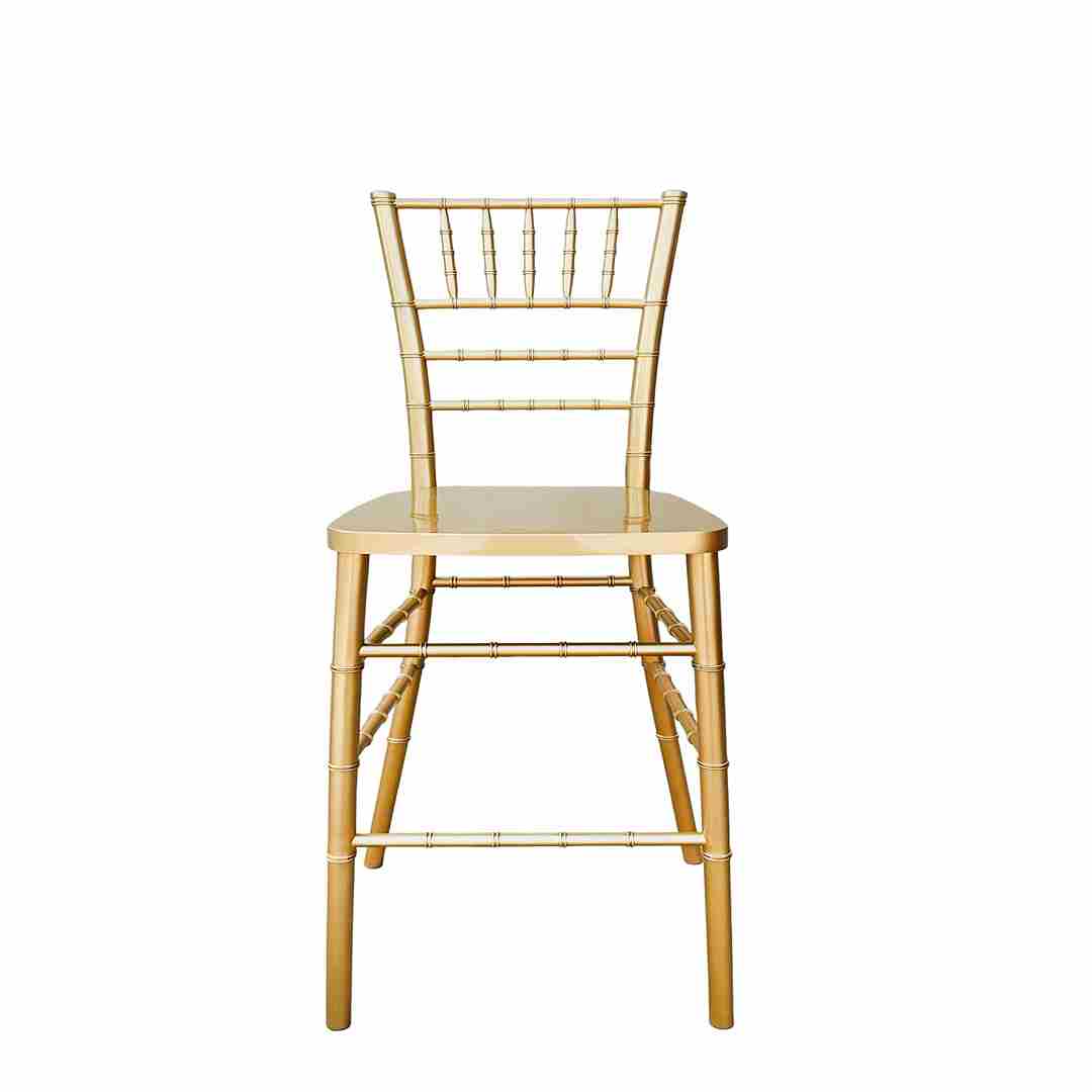 Chivari Bullion Gold Resin Steel Skeleton™ Chiavari Barstool - 2 Pack - Some Assembly Required BCRG-KD-ST-AX-2