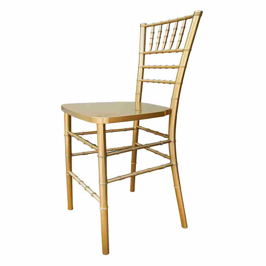 Chivari Bullion Gold Resin Steel Skeleton™ Chiavari Barstool - 2 Pack - Some Assembly Required BCRG-KD-ST-AX-2