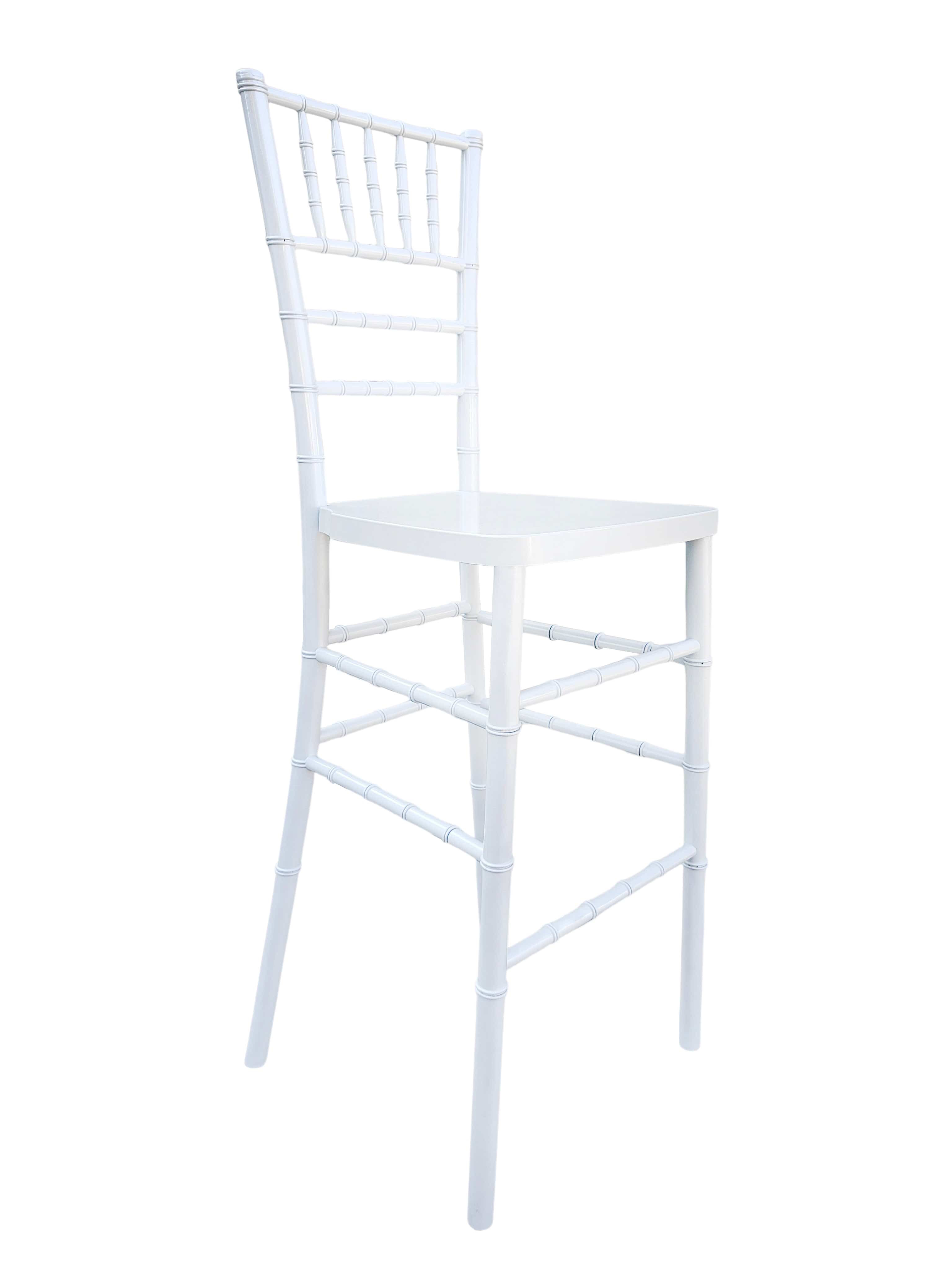 Chivari Sparkling Pearl White Resin Steel Skeleton™ Chiavari Barstool BCRWSP-ST-AX-T