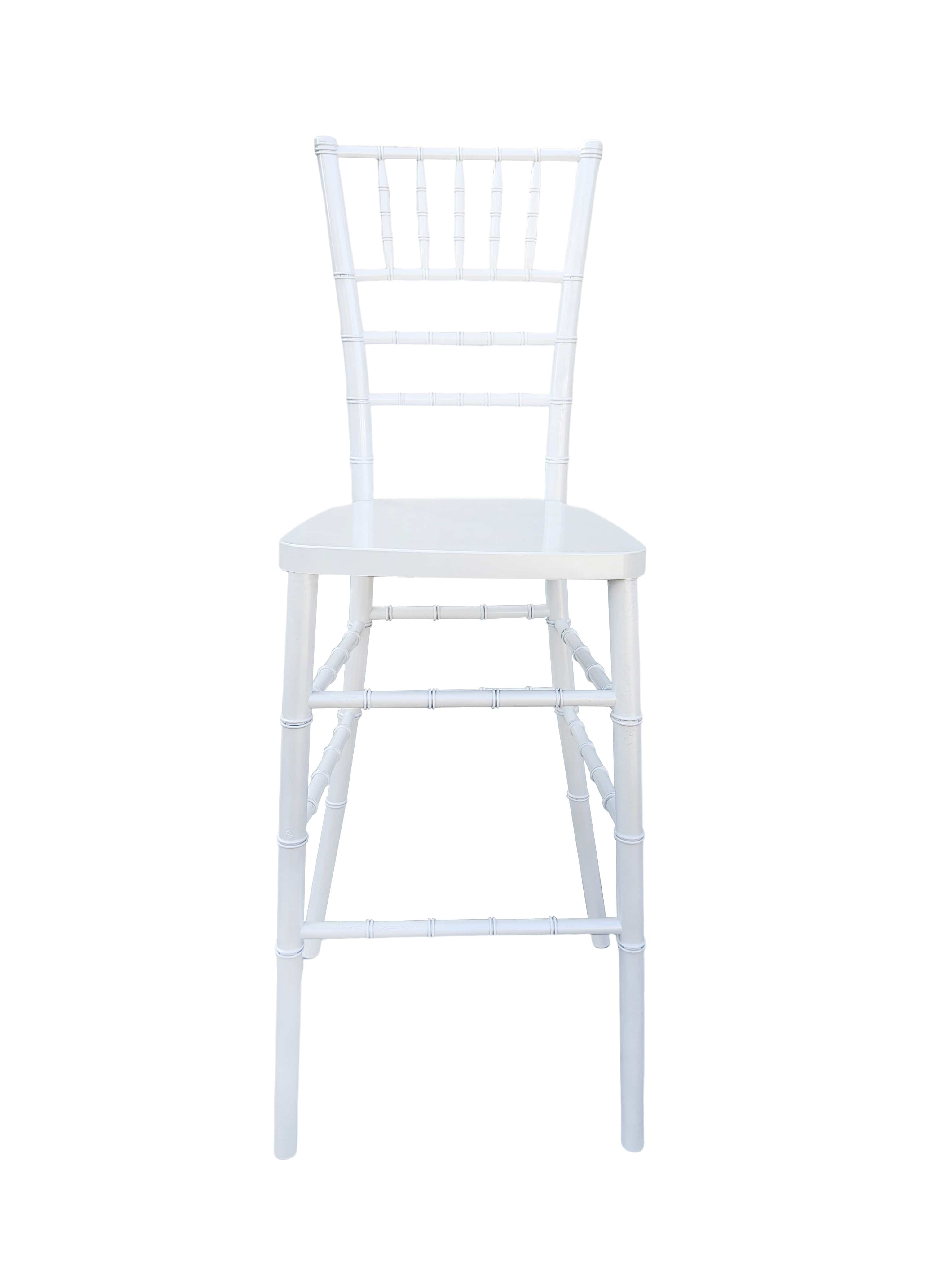 Chivari Sparkling Pearl White Resin Steel Skeleton™ Chiavari Barstool BCRWSP-ST-AX-T