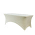 Chivari 5-Pack Ivory Spandex 250gsm 8 Foot Folding Table Cover SX-SPANXTB-8FT-IVR-5