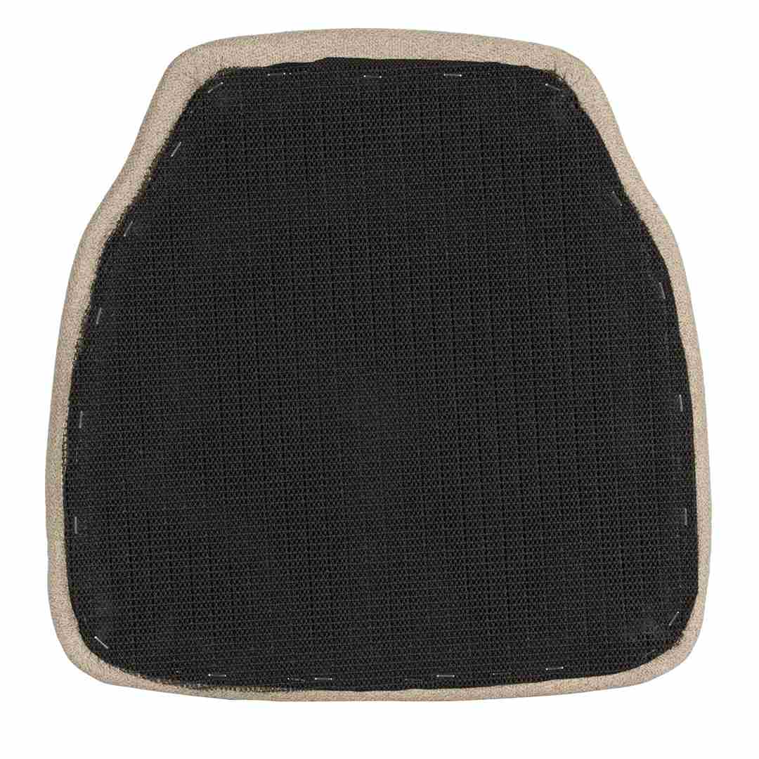 Chivari Beige 1.75" Thick Fabric Panel Back Chiavari Chair Cushion and SlipNot™ Technology CUSHPANFAB-BGE-A