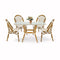 Toulouse White and Beige French Bistro Set Includes  48" x 36" Table and 4 Chairs FBK-SQ-WB-WB4-AX