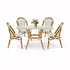 Toulouse White and Beige French Bistro Set Includes  48" x 36" Table and 4 Chairs FBK-SQ-WB-WB4-AX