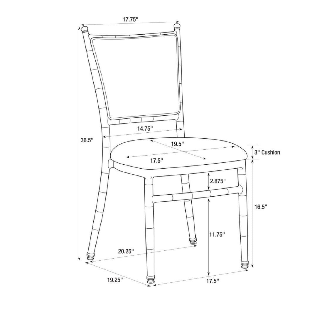 Lusso Luxury Chairs Chiavari 2.0 Bellissimo Champagne Gold Aluminum Chair with White Silicone Cushion CCA2CHG-AX