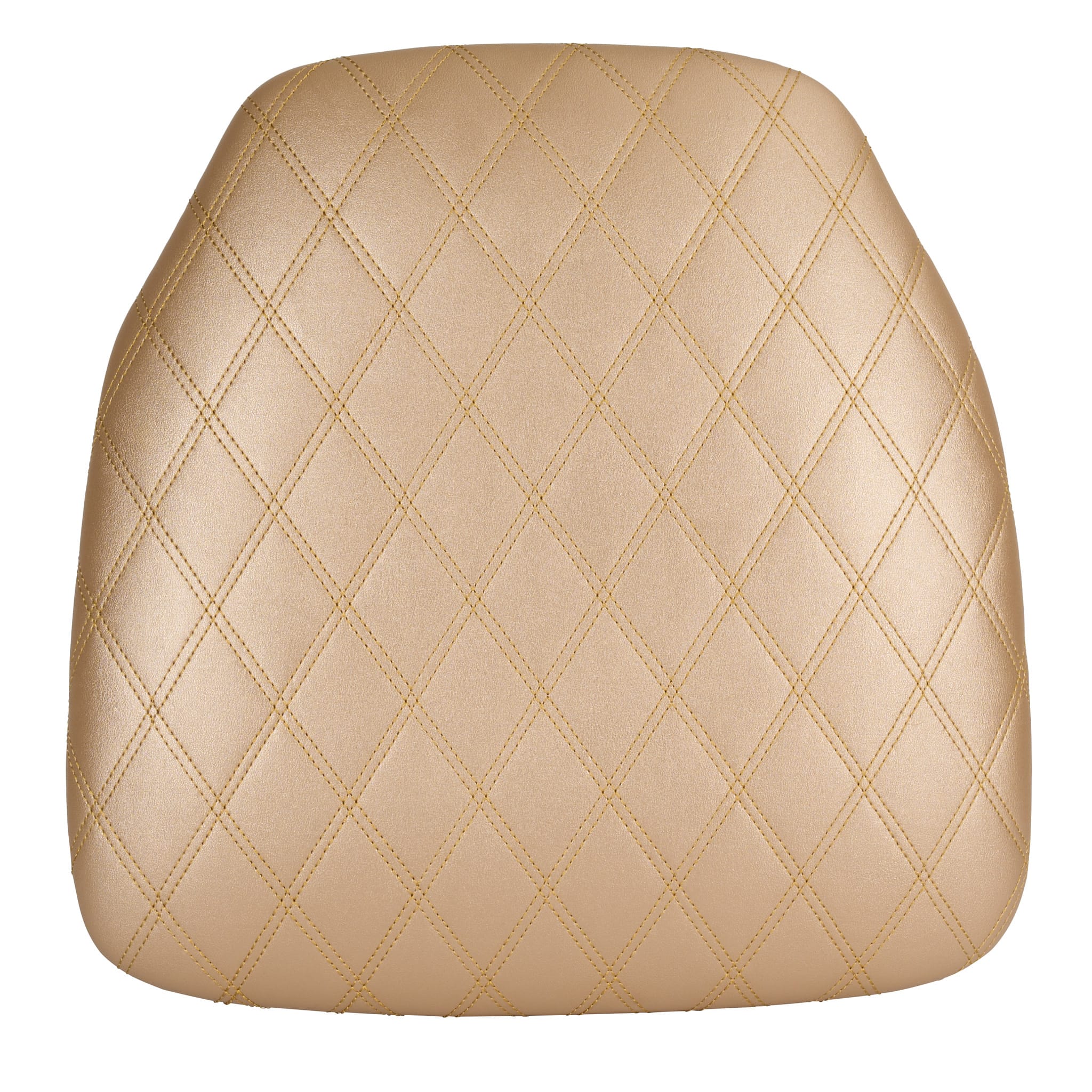 Chivari Gold Vinyl Panel Back Chiavari Cushion with Bentley Stitching and SlipNot™ Technology CUSHPANVINBENTG-A