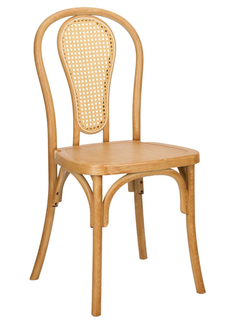 Chivari Natural Resin Bentwood Chair with Rattan Back CBRN-RN-ZG-T