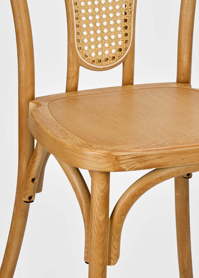 Chivari Natural Resin Bentwood Chair with Rattan Back CBRN-RN-ZG-T