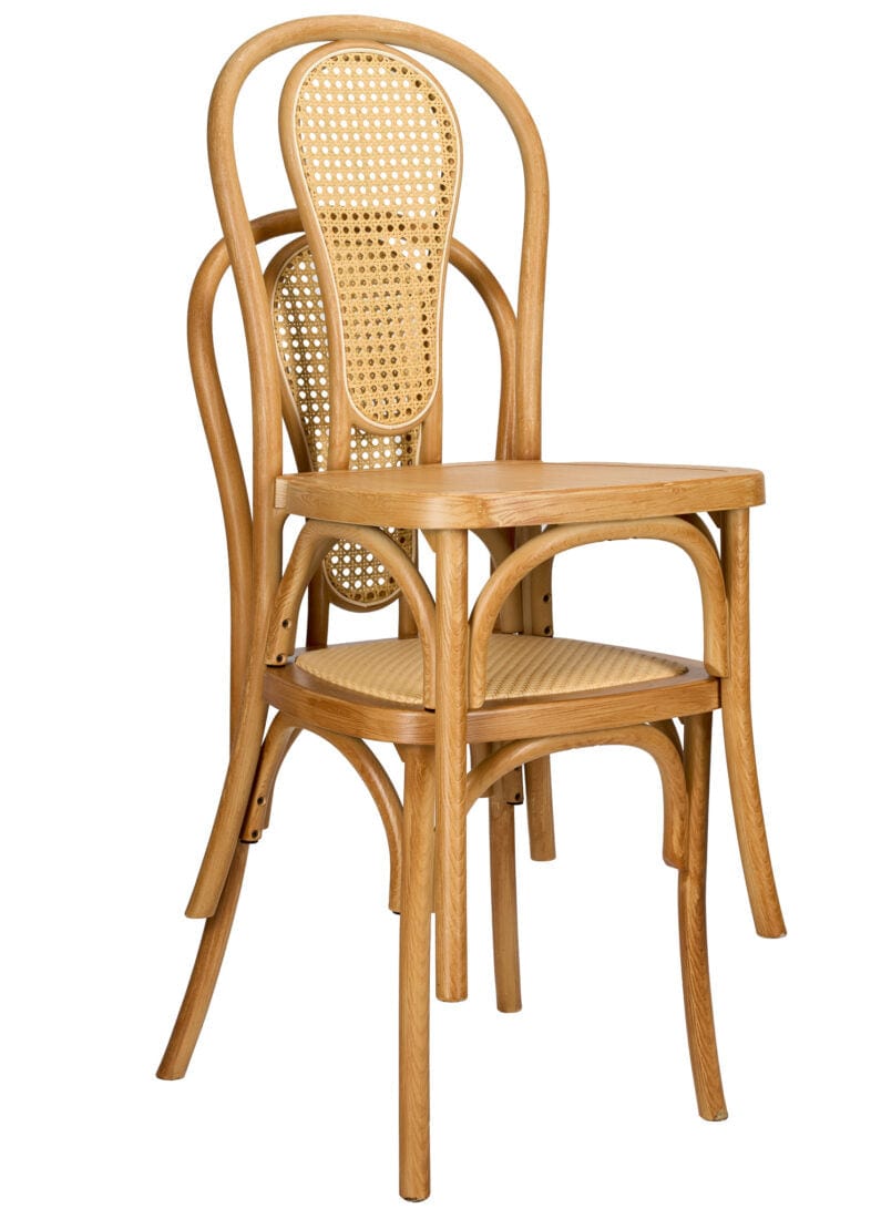 Chivari Natural Resin Bentwood Chair with Rattan Back CBRN-RN-ZG-T