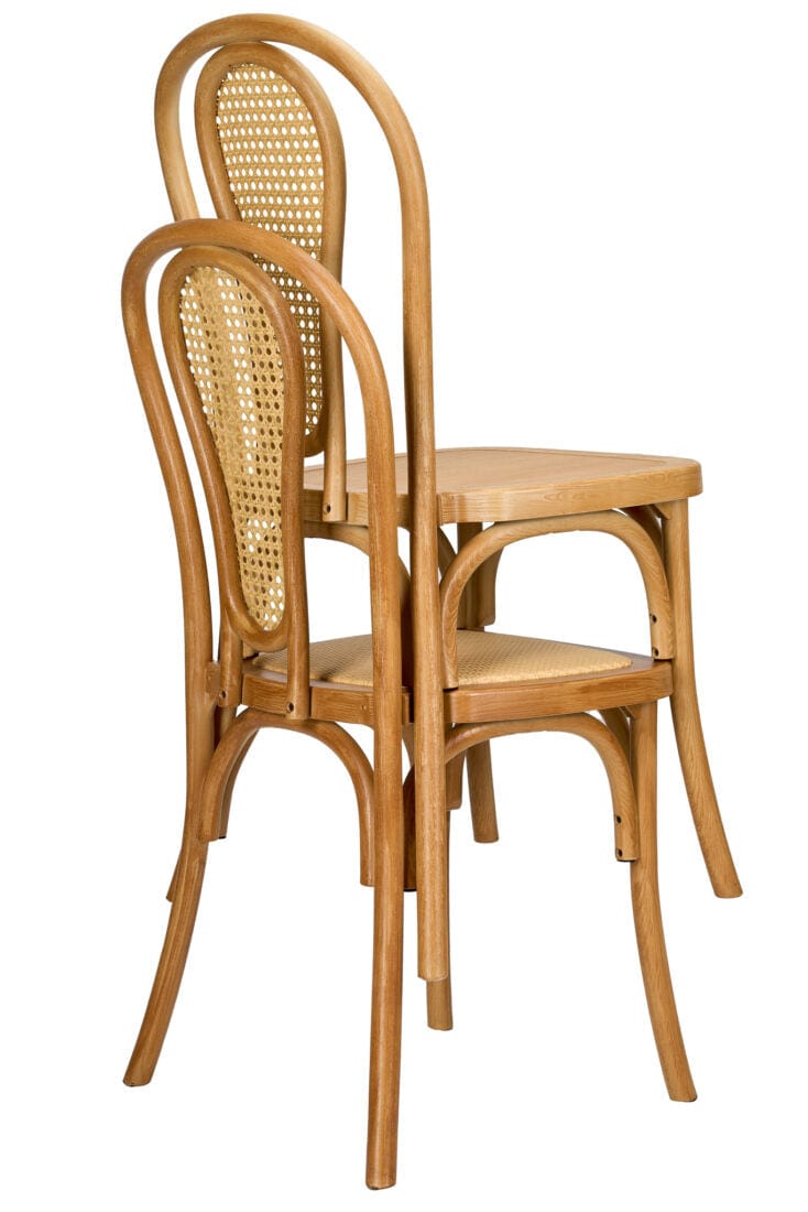 Chivari Natural Resin Bentwood Chair with Rattan Back CBRN-RN-ZG-T