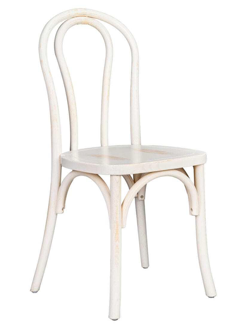 Chivari White Distressed ToughWood™ Bentwood Chair CBWW-ZG-T