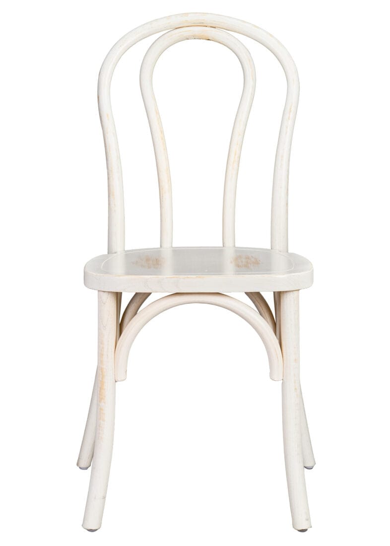 Chivari White Distressed ToughWood™ Bentwood Chair CBWW-ZG-T