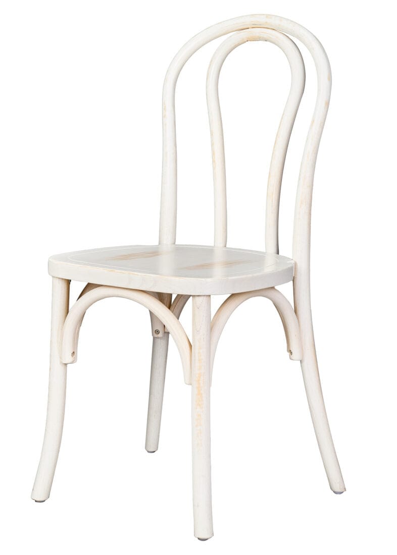 Chivari White Distressed ToughWood™ Bentwood Chair CBWW-ZG-T