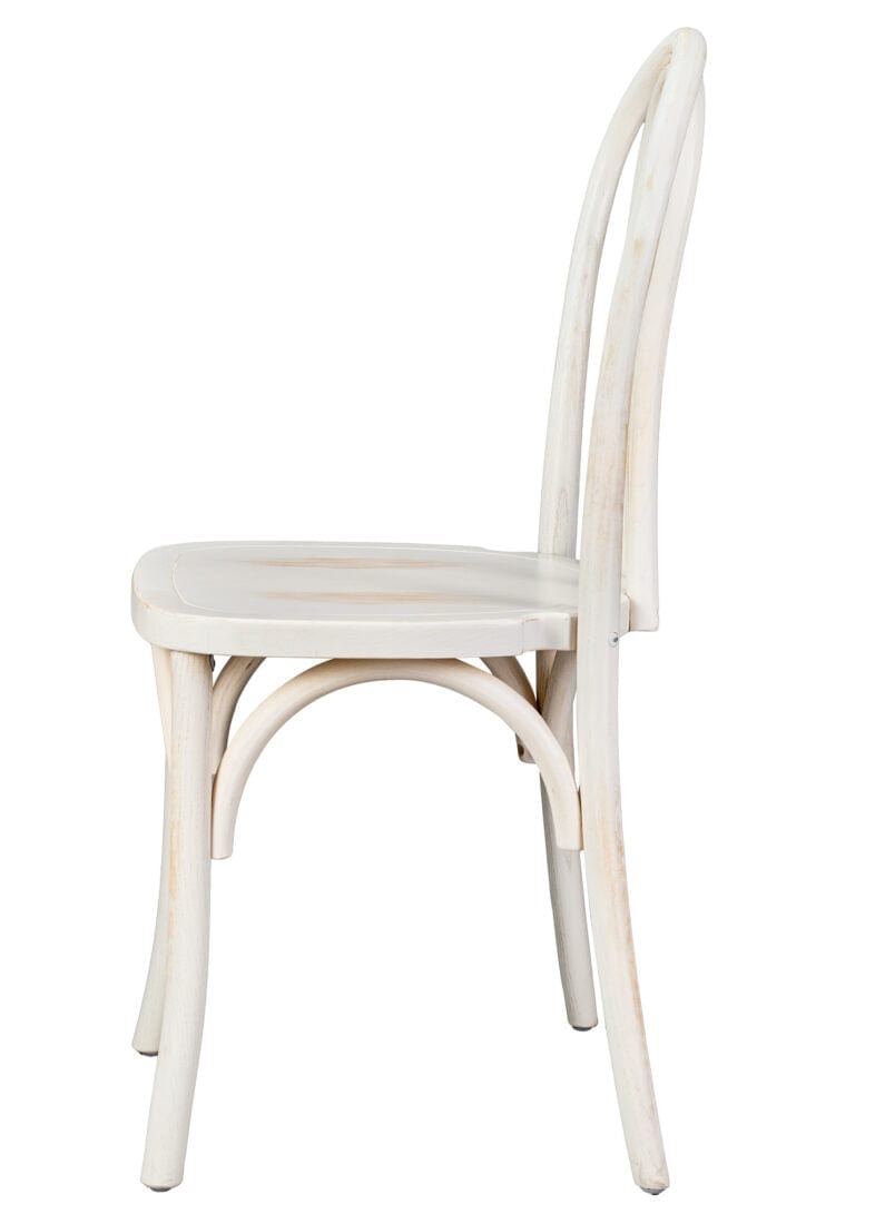 Chivari White Distressed ToughWood™ Bentwood Chair CBWW-ZG-T