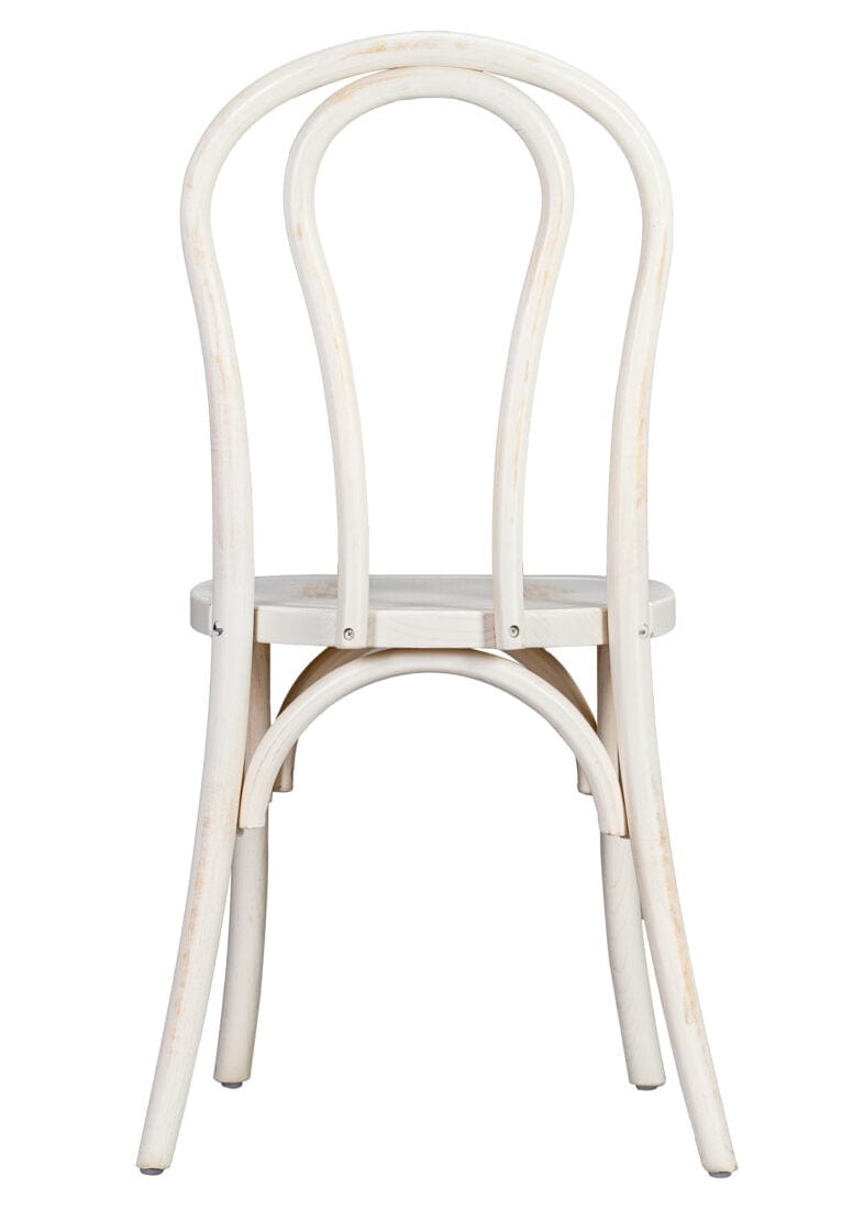 Chivari White Distressed ToughWood™ Bentwood Chair CBWW-ZG-T