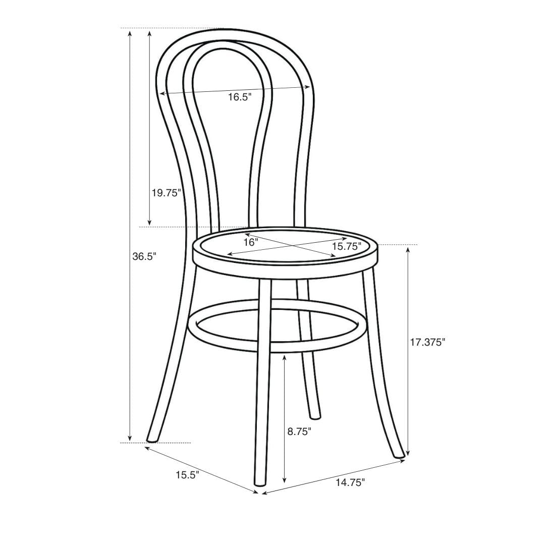 Chivari Black ToughWood™ Bentwood Chair with Round Seat CBWBR-ZG-T
