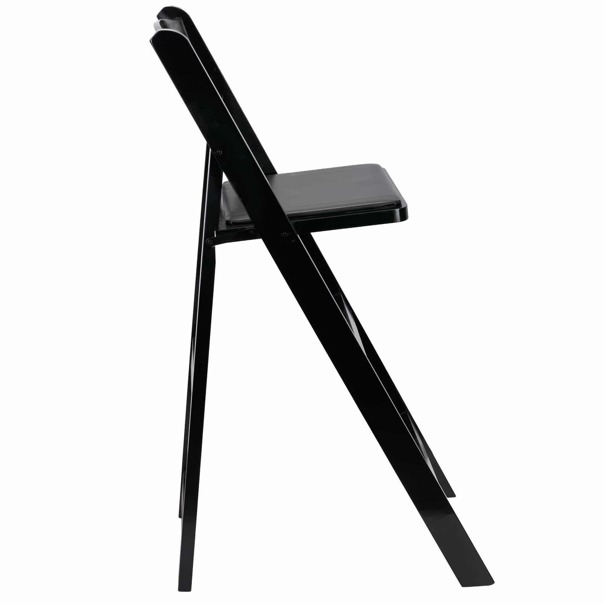 Chivari Black ToughWood™ Folding Bar Stool with Padded Seat BFWB-AX