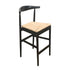 Chivari Black Horn Wood Bar Stool with Natural Rope Seat BHWB-SHRNT-KT