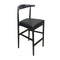 Chivari Black Horn Wood Bar Stool with Black Vinyl Cushion BHWB-SHVBL-KT