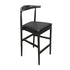 Chivari Black Horn Wood Bar Stool with Black Vinyl Cushion BHWB-SHVBL-KT