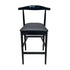 Chivari Black Horn Wood Bar Stool with Black Vinyl Cushion BHWB-SHVBL-KT