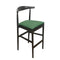 Chivari Black Horn Wood Bar Stool with Hunter Green Vinyl Cushion BHWB-SHVHG-KT