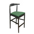 Chivari Black Horn Wood Bar Stool with Hunter Green Vinyl Cushion BHWB-SHVHG-KT