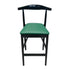 Chivari Black Horn Wood Bar Stool with Hunter Green Vinyl Cushion BHWB-SHVHG-KT