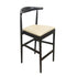 Chivari Black Horn Wood Bar Stool with Ivory Vinyl Cushion BHWB-SHVIV-KT