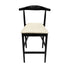 Chivari Black Horn Wood Bar Stool with Ivory Vinyl Cushion BHWB-SHVIV-KT