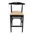 Chivari Black Horn Wood Bar Stool with Taupe Vinyl Cushion BHWB-SHVTP-KT
