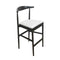 Chivari Black Horn Wood Bar Stool with White Vinyl Cushion BHWB-SHVWH-KT