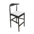 Chivari Black Horn Wood Bar Stool with White Vinyl Cushion BHWB-SHVWH-KT