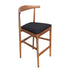 Chivari Chestnut Horn Wood Bar Stool with Black Vinyl Cushion BHWC-SHVBL-KT