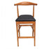 Chivari Chestnut Horn Wood Bar Stool with Black Vinyl Cushion BHWC-SHVBL-KT