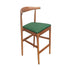 Chivari Chestnut Horn Wood Bar Stool with Hunter Green Vinyl Cushion BHWC-SHVHG-KT