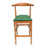 Chivari Chestnut Horn Wood Bar Stool with Hunter Green Vinyl Cushion BHWC-SHVHG-KT