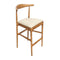 Chivari Chestnut Horn Wood Bar Stool with Ivory Vinyl Cushion BHWC-SHVIV-KT