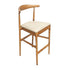 Chivari Chestnut Horn Wood Bar Stool with Ivory Vinyl Cushion BHWC-SHVIV-KT