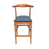 Chivari Chestnut Horn Wood Bar Stool with Navy Blue Vinyl Cushion BHWC-SHVNB-KT