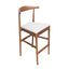 Chestnut Horn Wood Bar Stool with White Vinyl Cushion