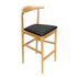 Chivari Natural Horn Wood Bar Stool with Black Vinyl Cushion BHWN-SHVBL-KT