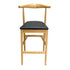 Chivari Natural Horn Wood Bar Stool with Black Vinyl Cushion BHWN-SHVBL-KT