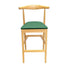 Chivari Natural Horn Wood Bar Stool with Hunter Green Vinyl Cushion BHWN-SHVHG-KT