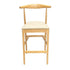 Chivari Natural Horn Wood Bar Stool with Ivory Vinyl Cushion BHWN-SHVIV-KT