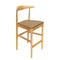 Chivari Natural Horn Wood Bar Stool with Taupe Vinyl Cushion BHWN-SHVTP-KT