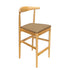 Chivari Natural Horn Wood Bar Stool with Taupe Vinyl Cushion BHWN-SHVTP-KT