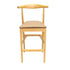 Chivari Natural Horn Wood Bar Stool with Taupe Vinyl Cushion BHWN-SHVTP-KT