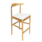 Chivari Natural Horn Wood Bar Stool with White Vinyl Cushion BHWN-SHVWH-KT