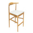 Chivari Natural Horn Wood Bar Stool with White Vinyl Cushion BHWN-SHVWH-KT